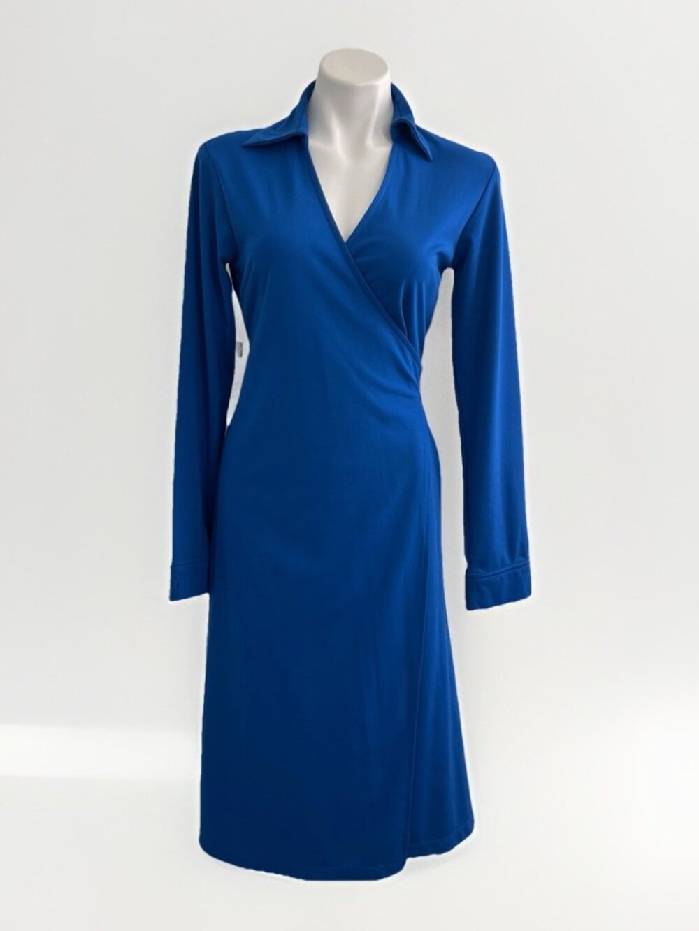 NEW Express Wrap Maxi Dress Royal Blue XL V-Neck Long Sleeve Womens